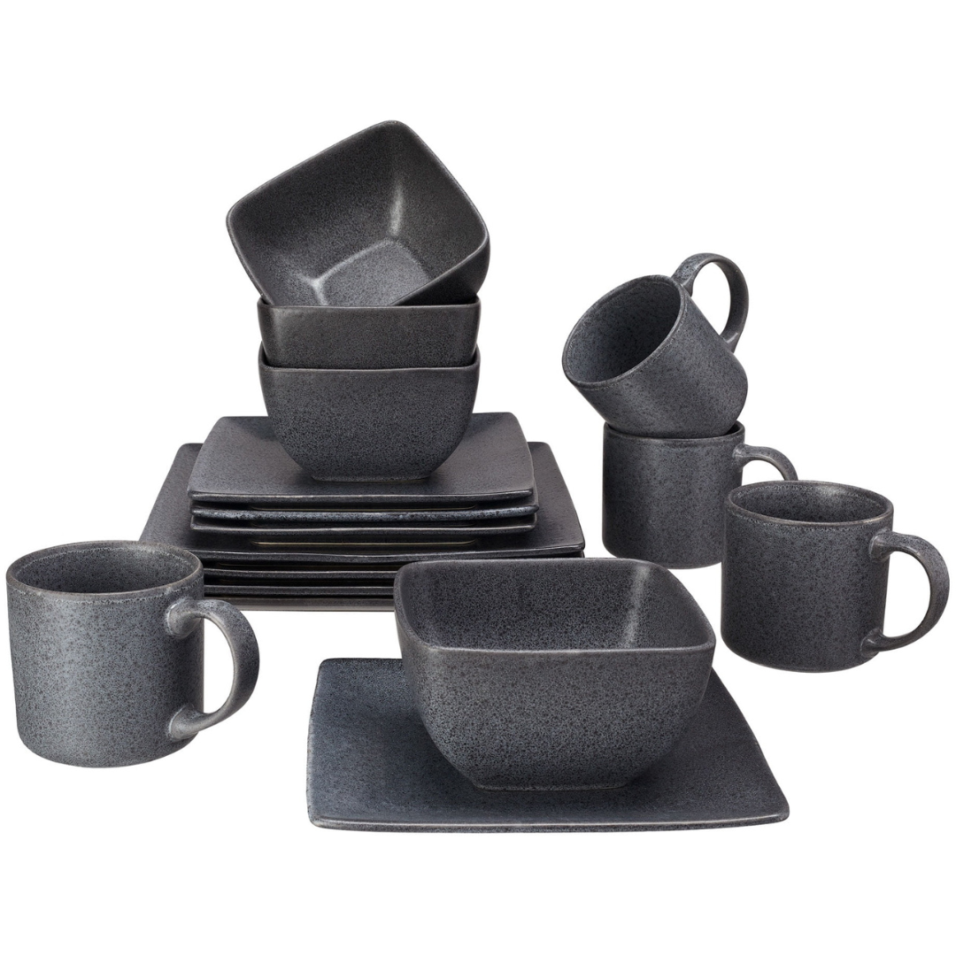 16-Piece Better Homes & Gardens Square Stoneware Dinnerware Set