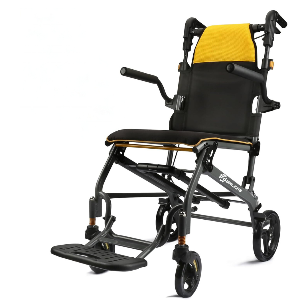 Whlicks Lightweight Foldable 19.4lbs Transport Wheelchair