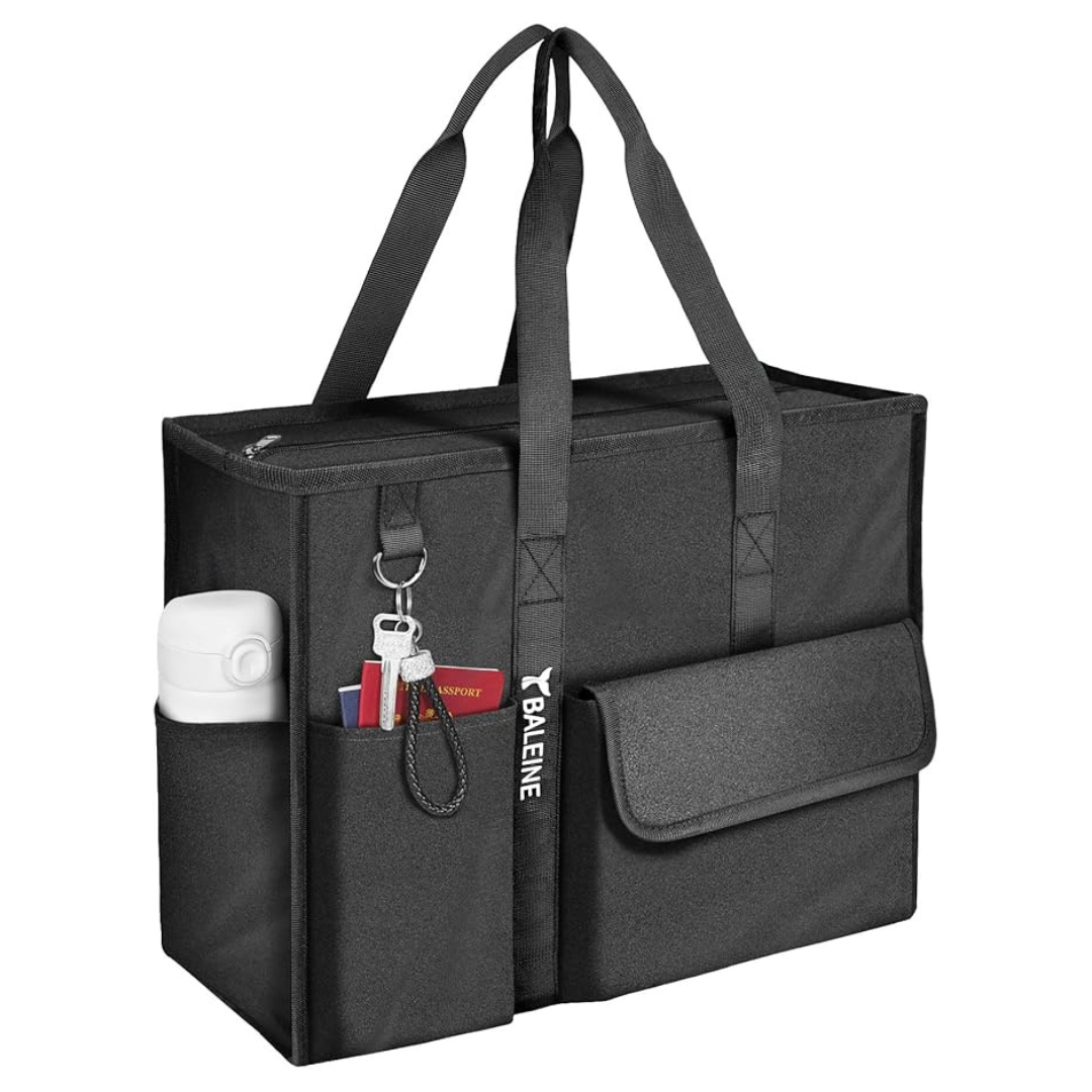 Water-Resistant Large Utility Tote Bag W/ Reinforced Bottom