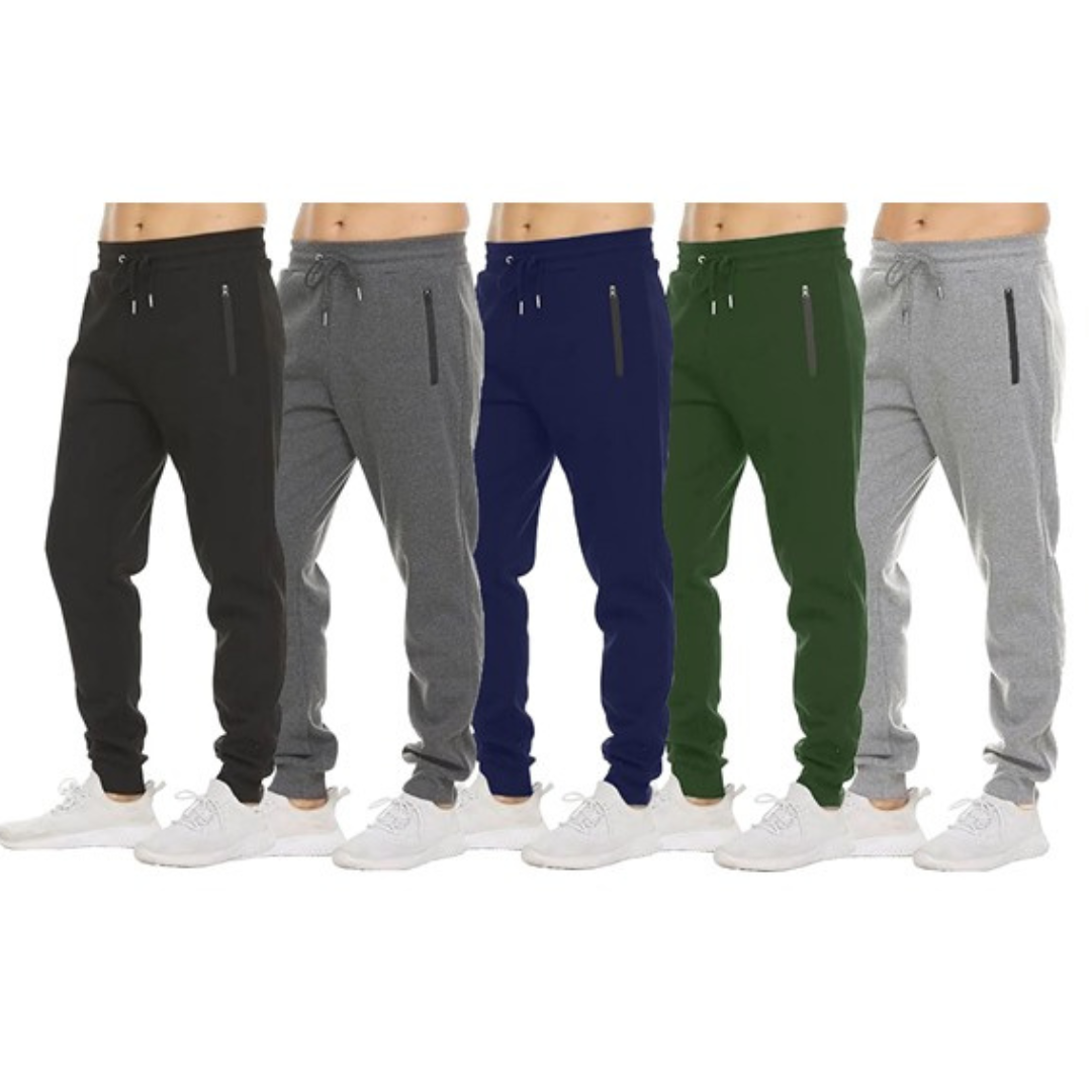 3-Pack Assorted Men's Slim Fit Fleece-Lined Jogger Sweatpants