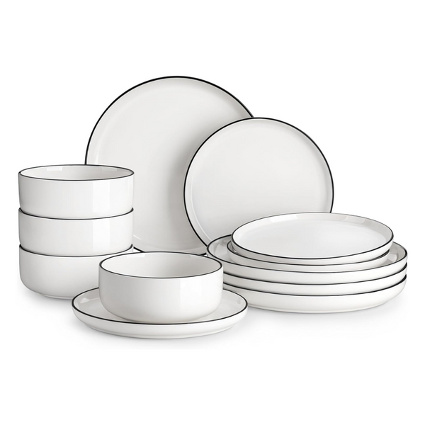 12-Piece Malacasa Modern Porcelain Dinnerware Set