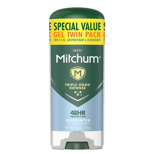 Mitchum Men’s Deodorant, Antiperspirant, Triple Odor Defense Gel Stick (3.4 Oz, Pack Of 2)