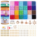 Tloeim 12,000 Pcs Of 3mm Glass Beads Set Bracelet kit