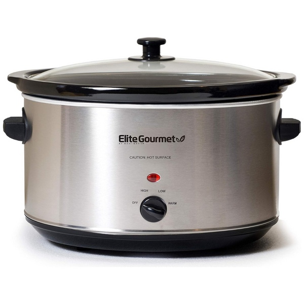 Elite Gourmet 8.5 Quart Stainless Steel Slow Cooker