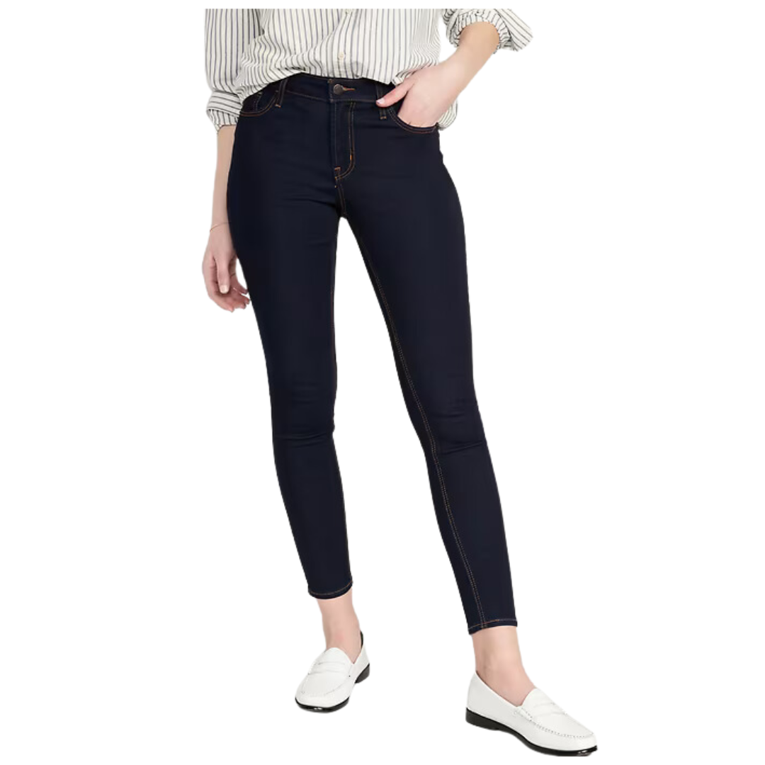 Old Navy Women's Mid-Rise Rockstar Super-Skinny Jeans (Dark Rinse)