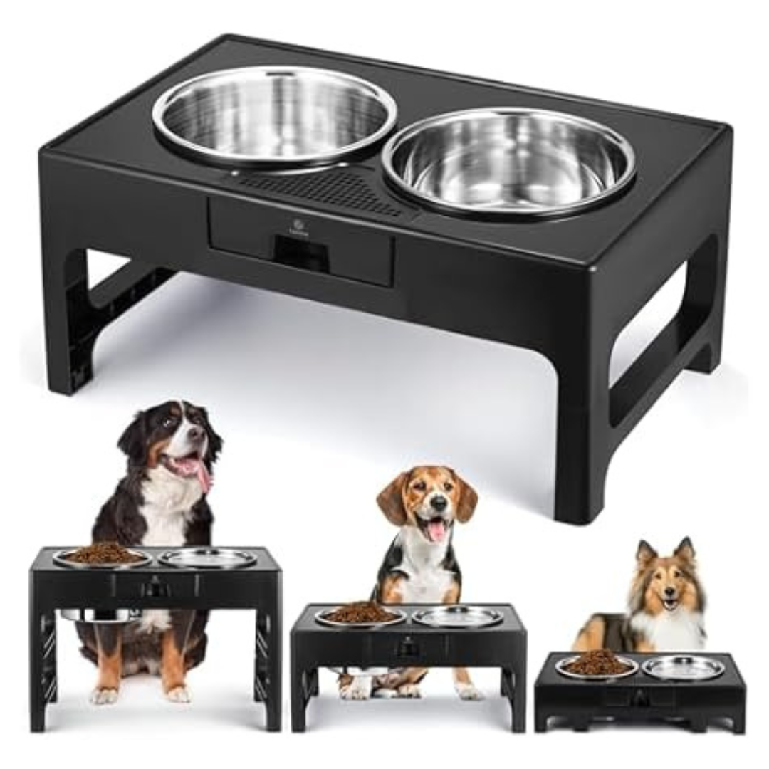 Lapensa Elevated Raised Dog Deep Bowl With Adjustable Stand