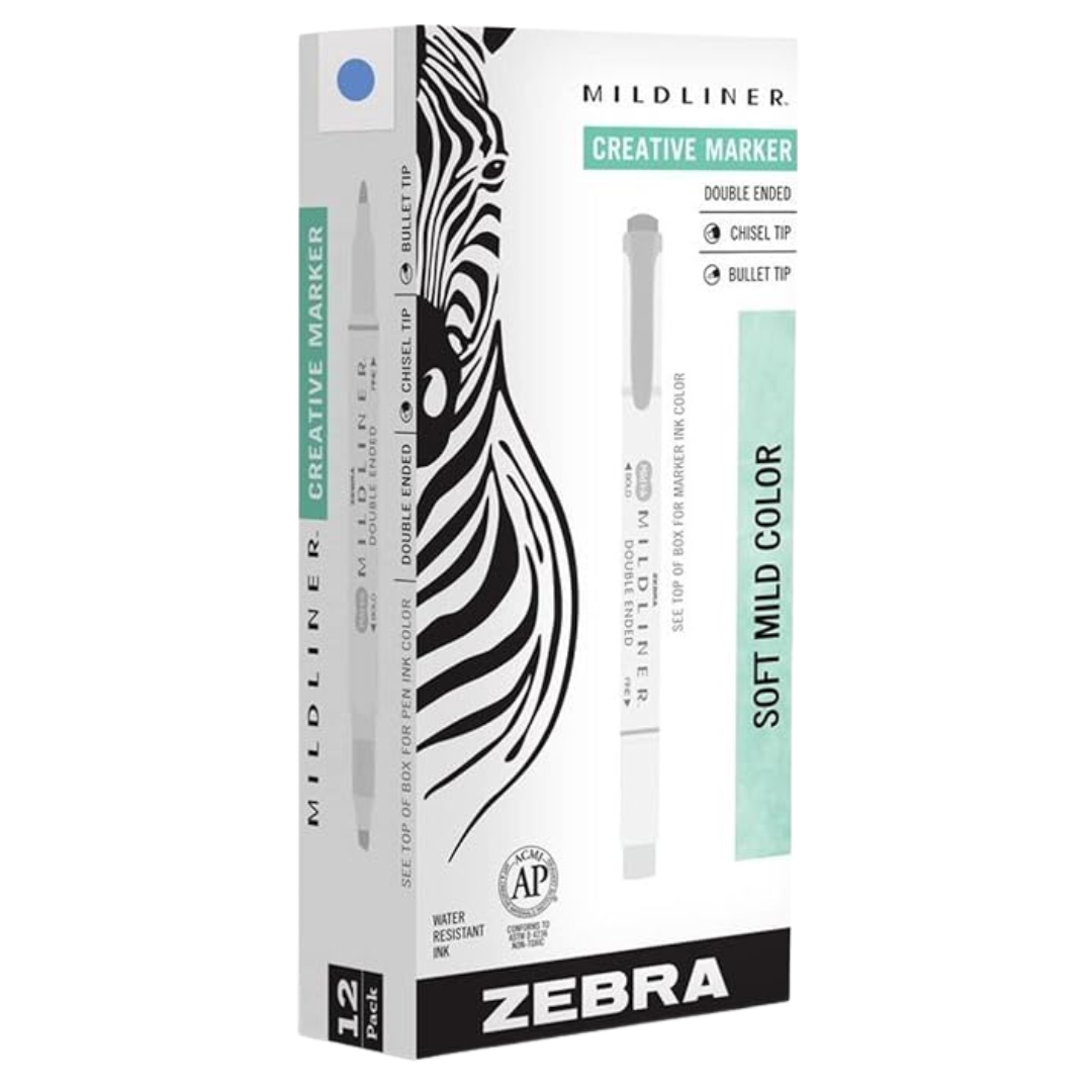 12-Pack Zebra Pen Mildliner Double-Ended Highlighter Marker Set