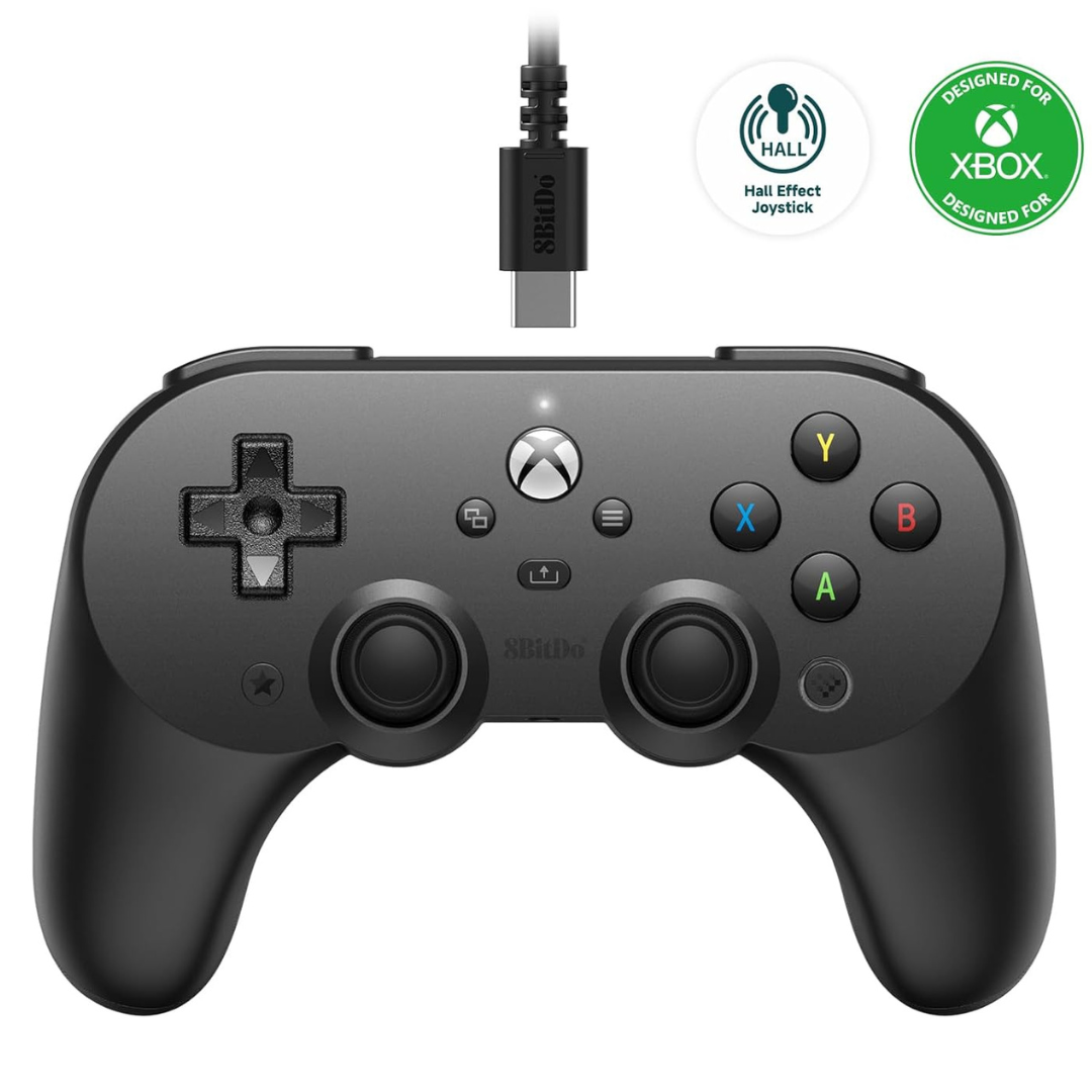 8Bitdo Pro 2 Wired Controller for Xbox, Hall Effect Joysticks and Hall Triggers