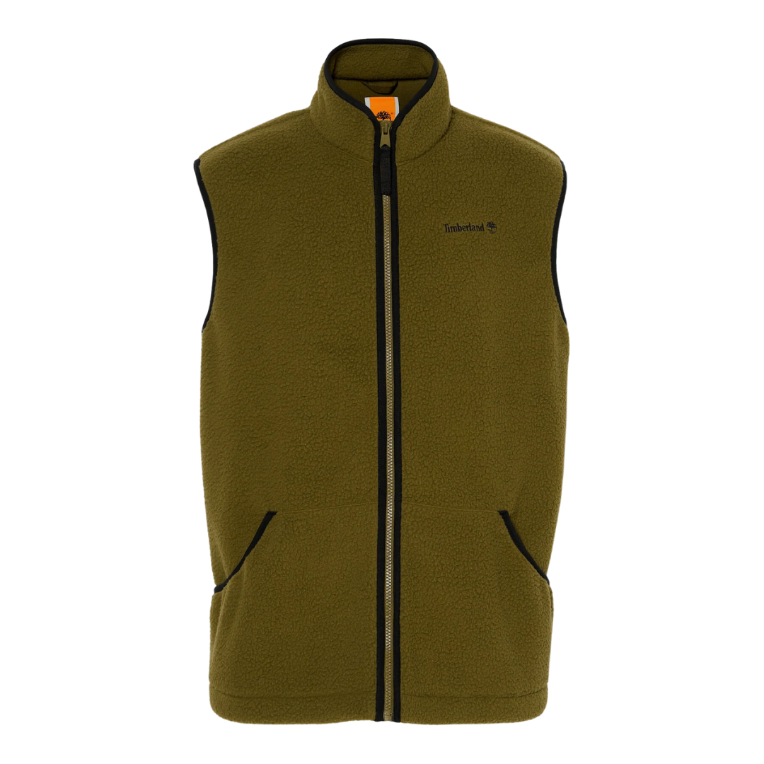 Timberland Men's High Pile Fleece Vest (Dark Olive)