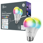 2-Pack GE Cync A19 Smart Matter Compatible LED Light Bulb