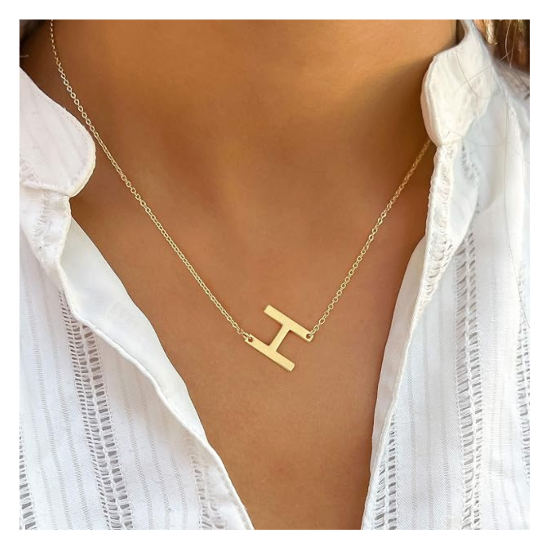 Women's 14K Gold Plated Letter H Necklaces