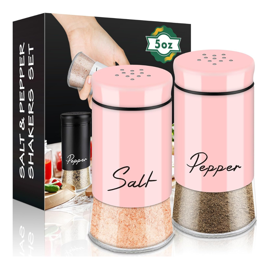 Pink Salt And Pepper Shakers Set,5 Oz