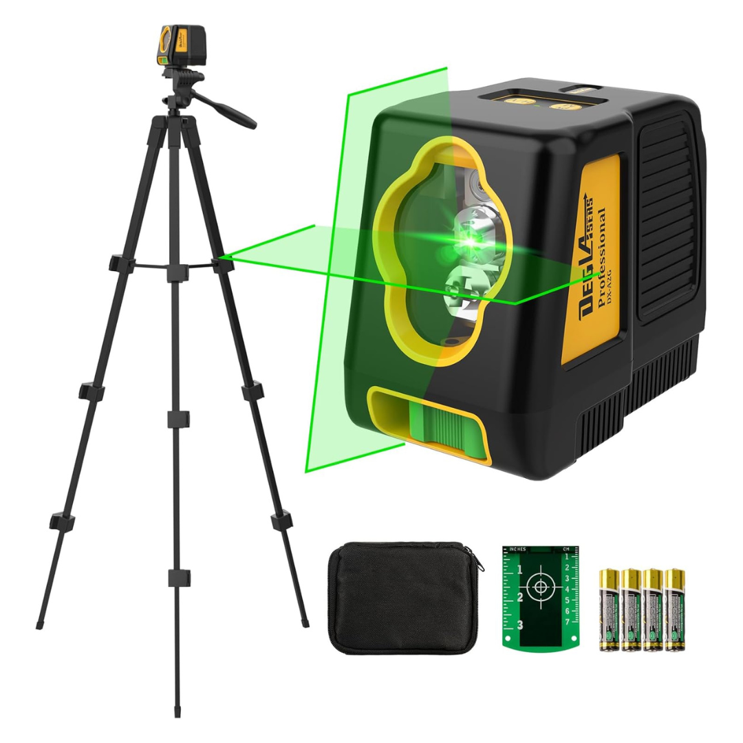 100Ft Dual-Module Cross Line Self-Leveling Laser Level With Tripod