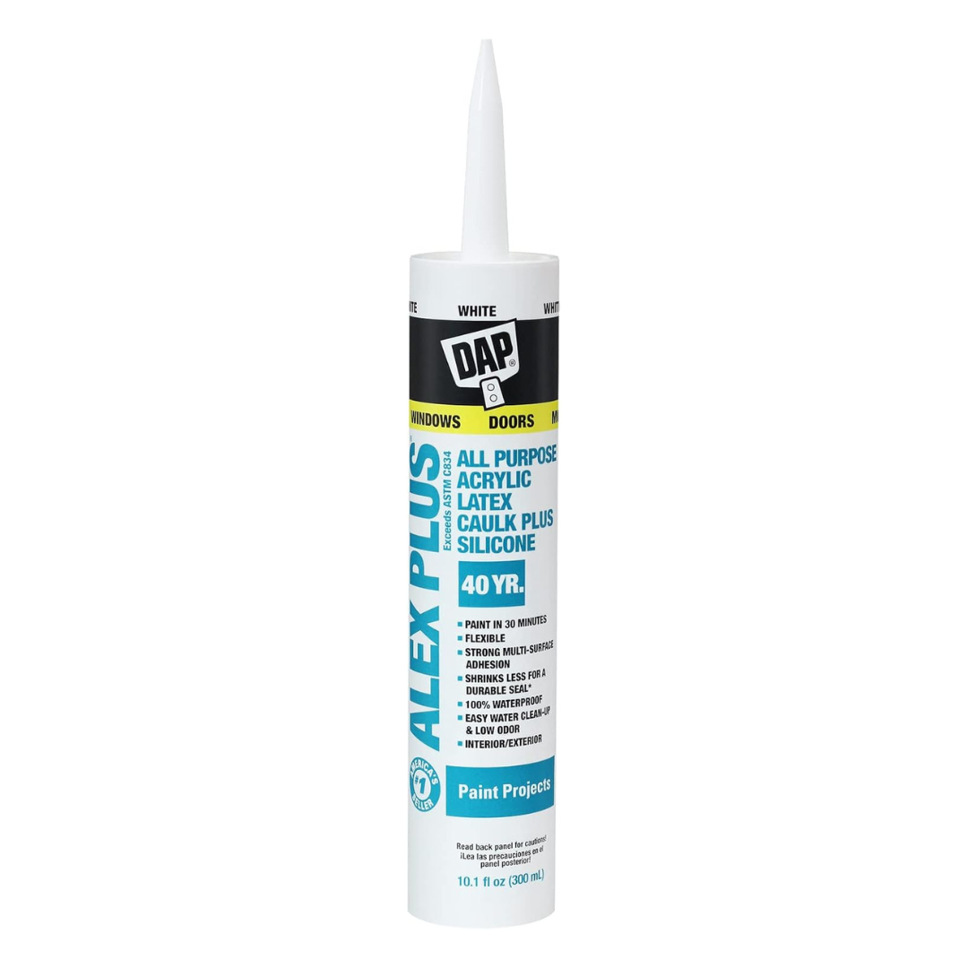 DAP Alex Plus White Acrylic Latex All Purpose Caulk, 10.1 Oz