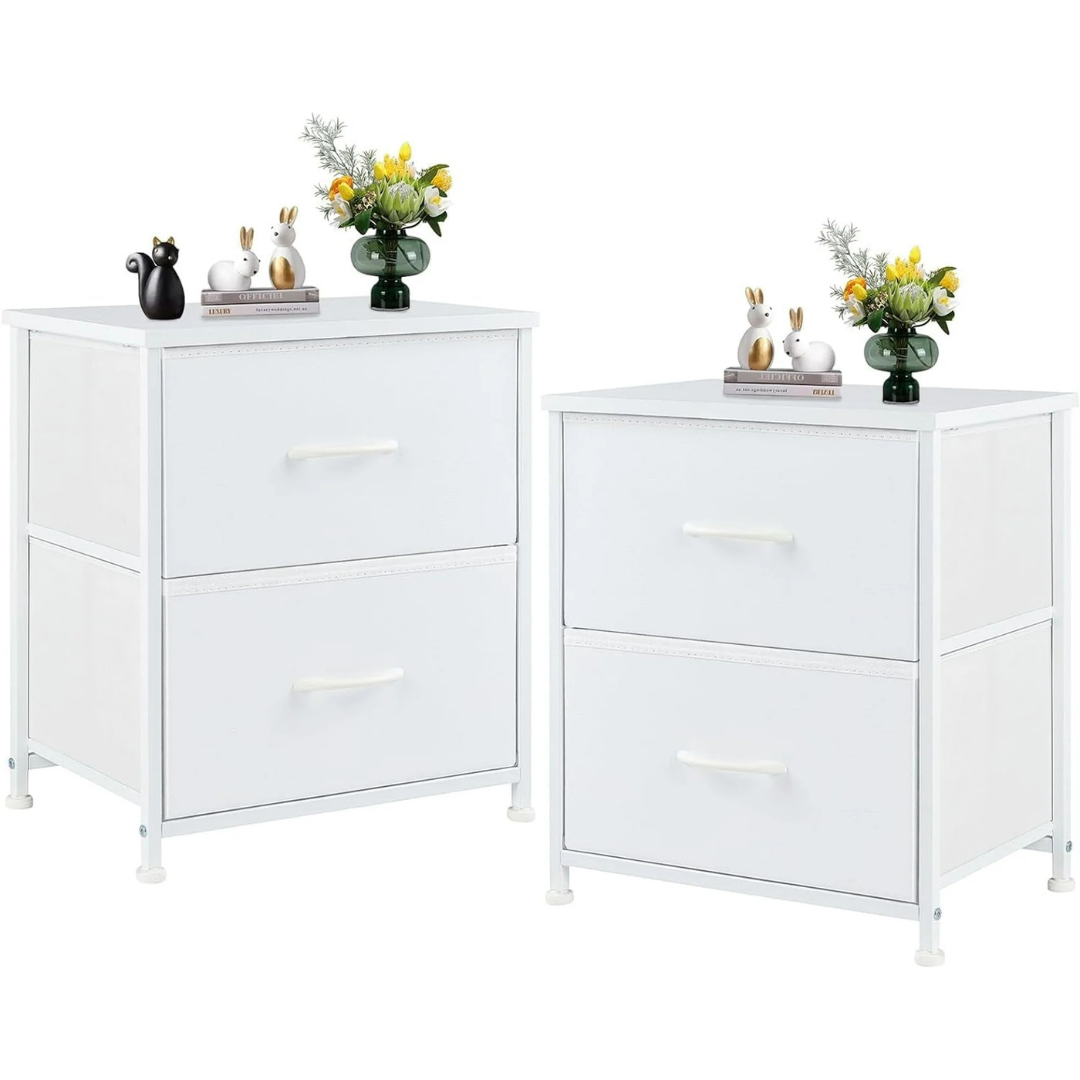 Set Of 2 Yangming Nightstands With 2 Storage Drawers (2 Colors)