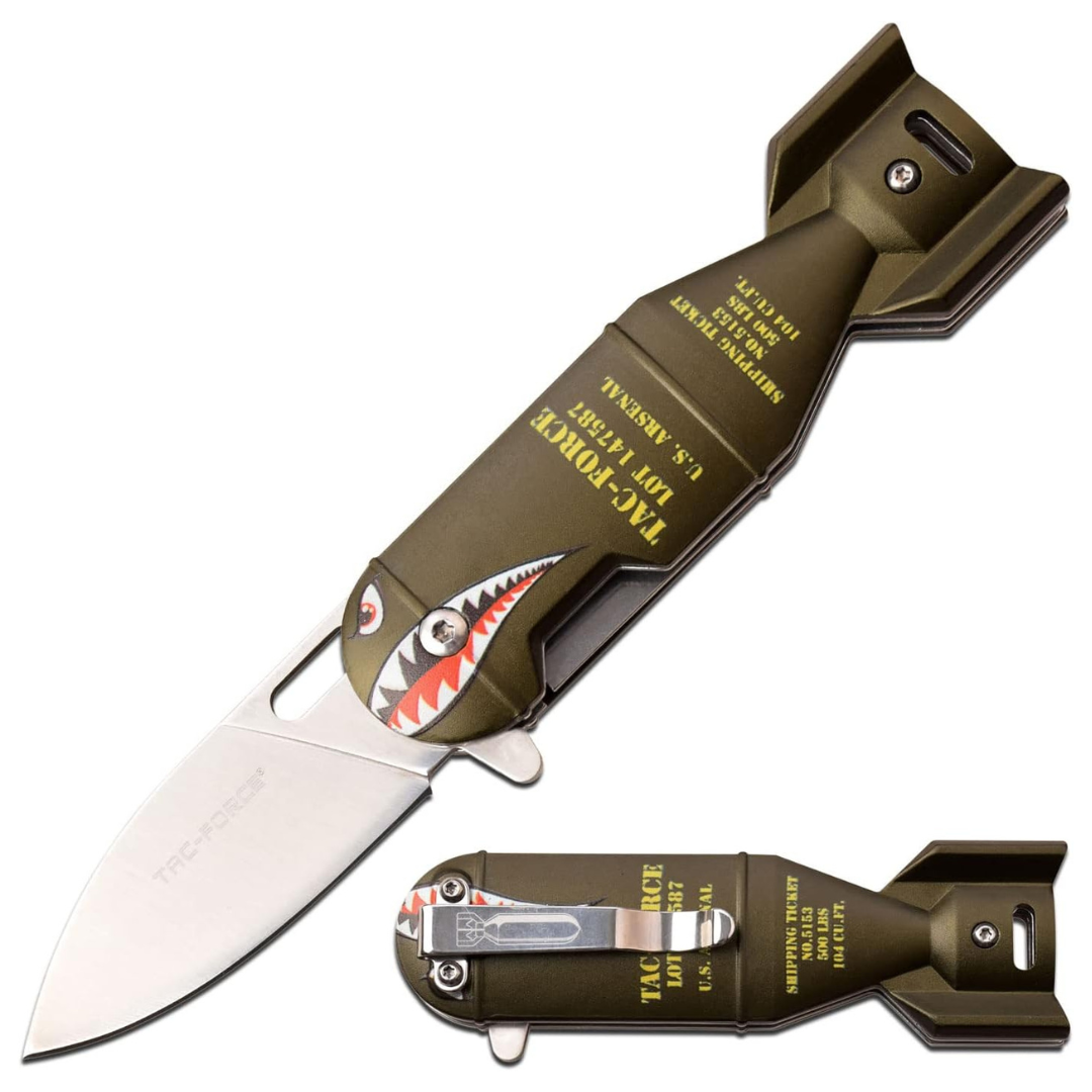 Tac Force Spring Assisted Green Bomb Folding Knife