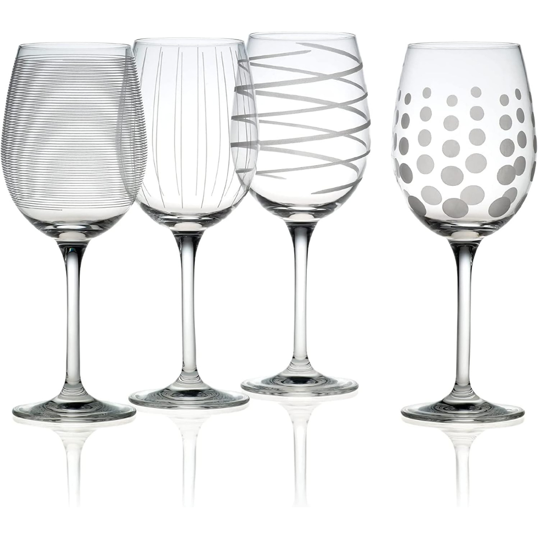 Set Of 4 Mikasa 16-Oz Clear Wine Glasses