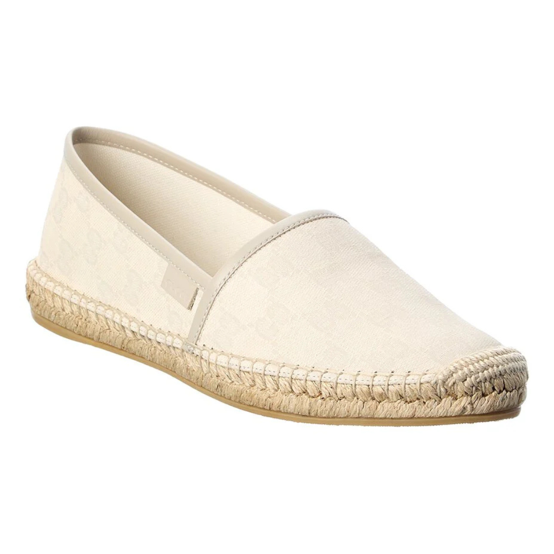 GUCCI Gg Canvas & Leather Espadrilles