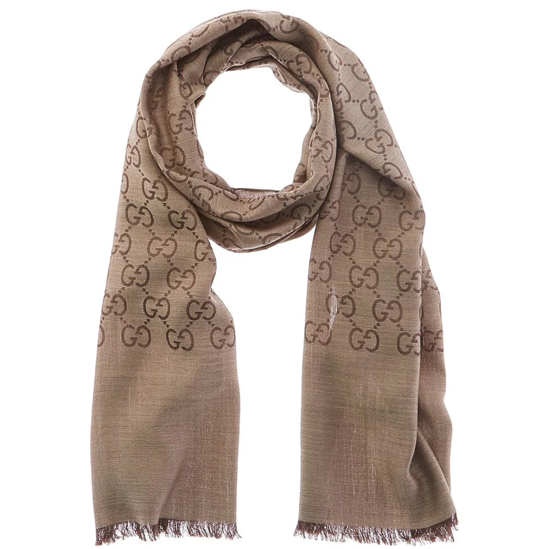 GUCCI Gg Wool & Silk-Blend Scarf