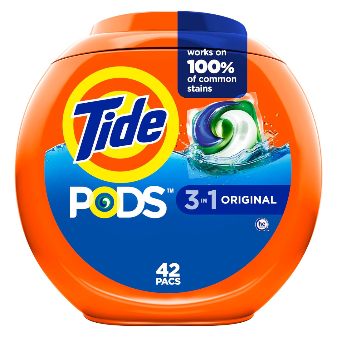 4 Tubs Of Tide PODS Liquid Laundry Detergent Soap Pacs, HE Compatible (42 Count Each)