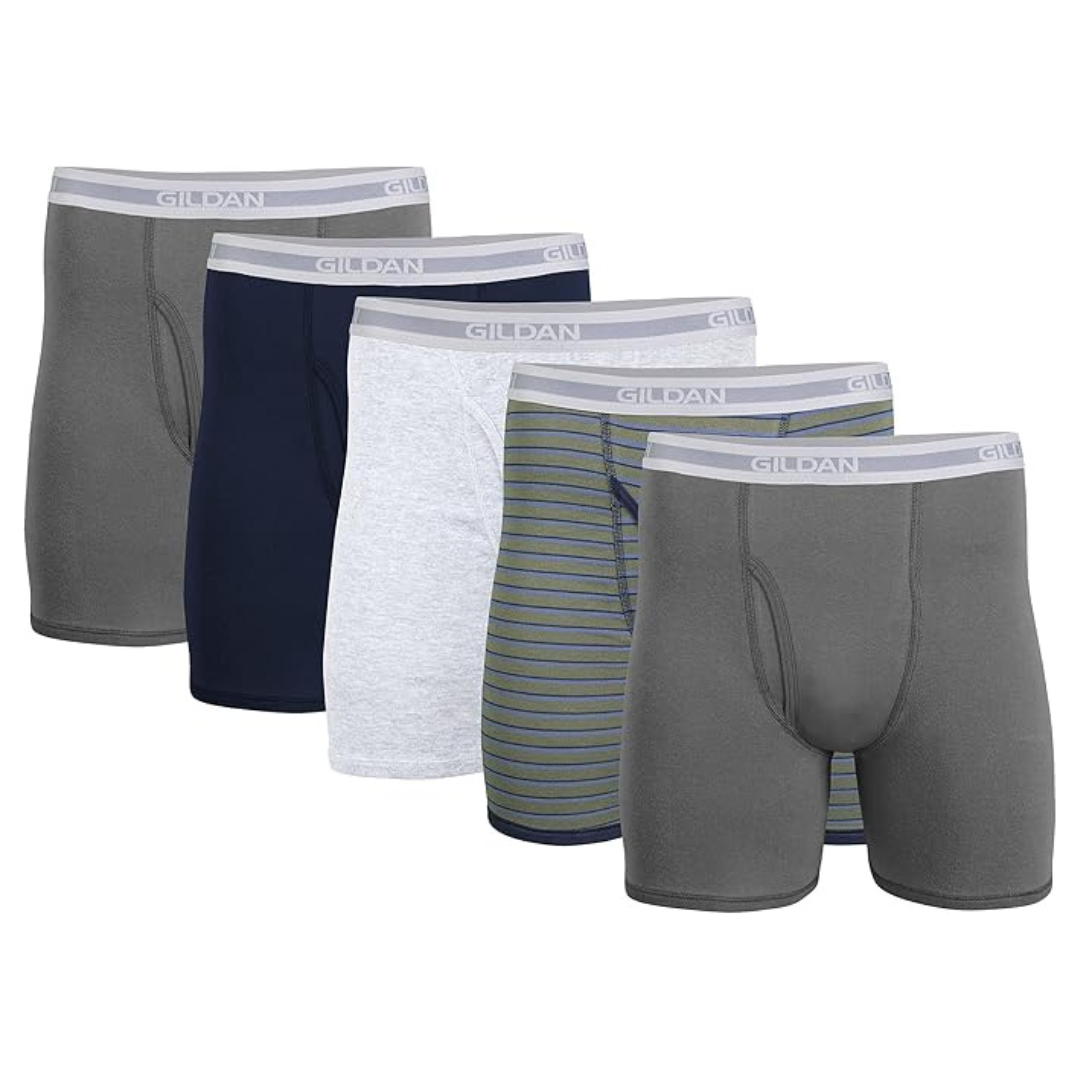 Gildan Mens Underwear Boxer Briefs (5 Pack)