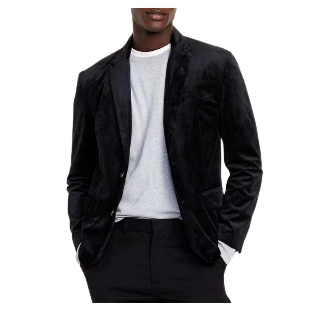 Old Navy Men's Velvet Blazer (Black Jack)