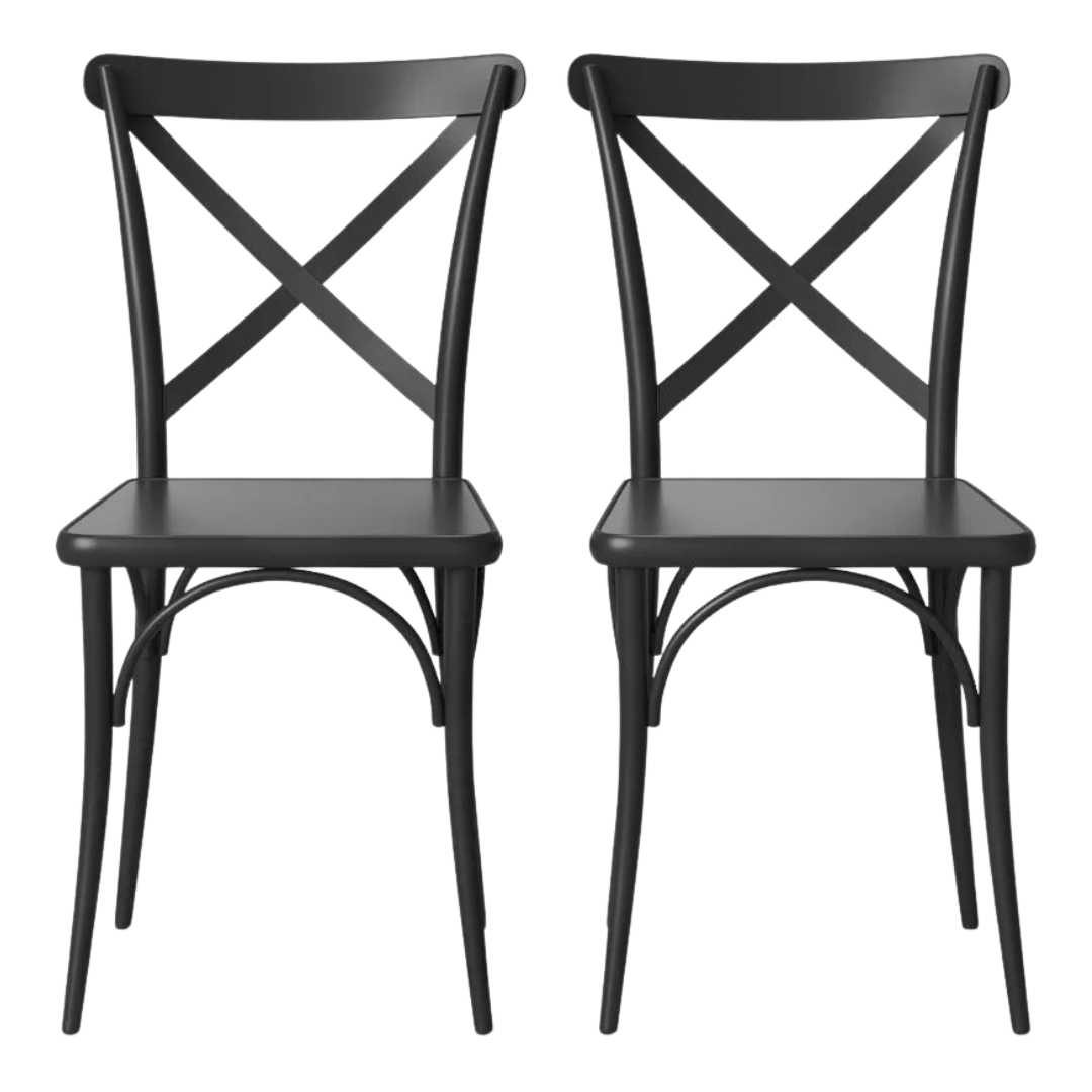 Set Of 2 Threshold Malden French Bistro Dining Chair Black