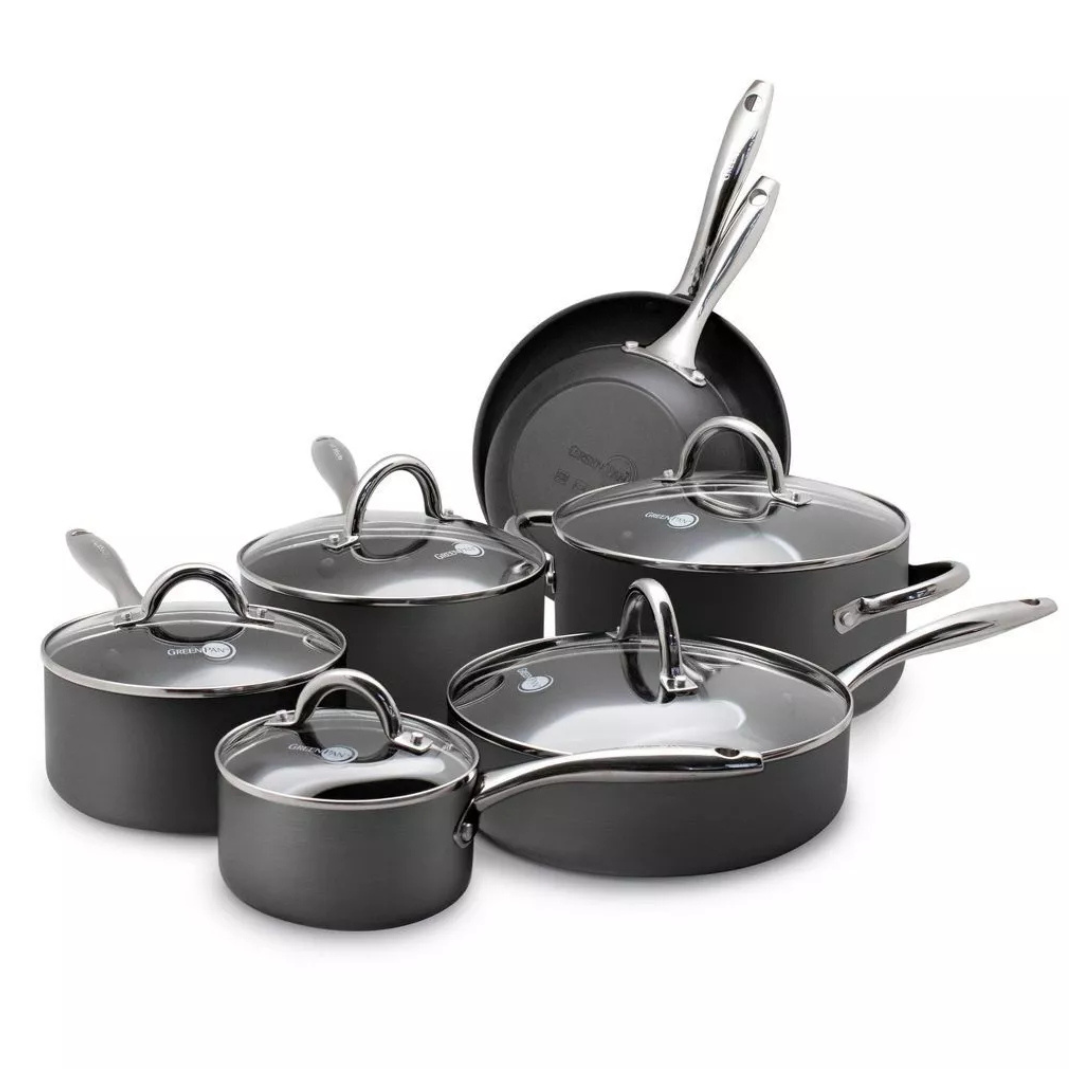 12-Piece GreenPan Madison Hard Anodized Ceramic Non-Stick Cookware Set