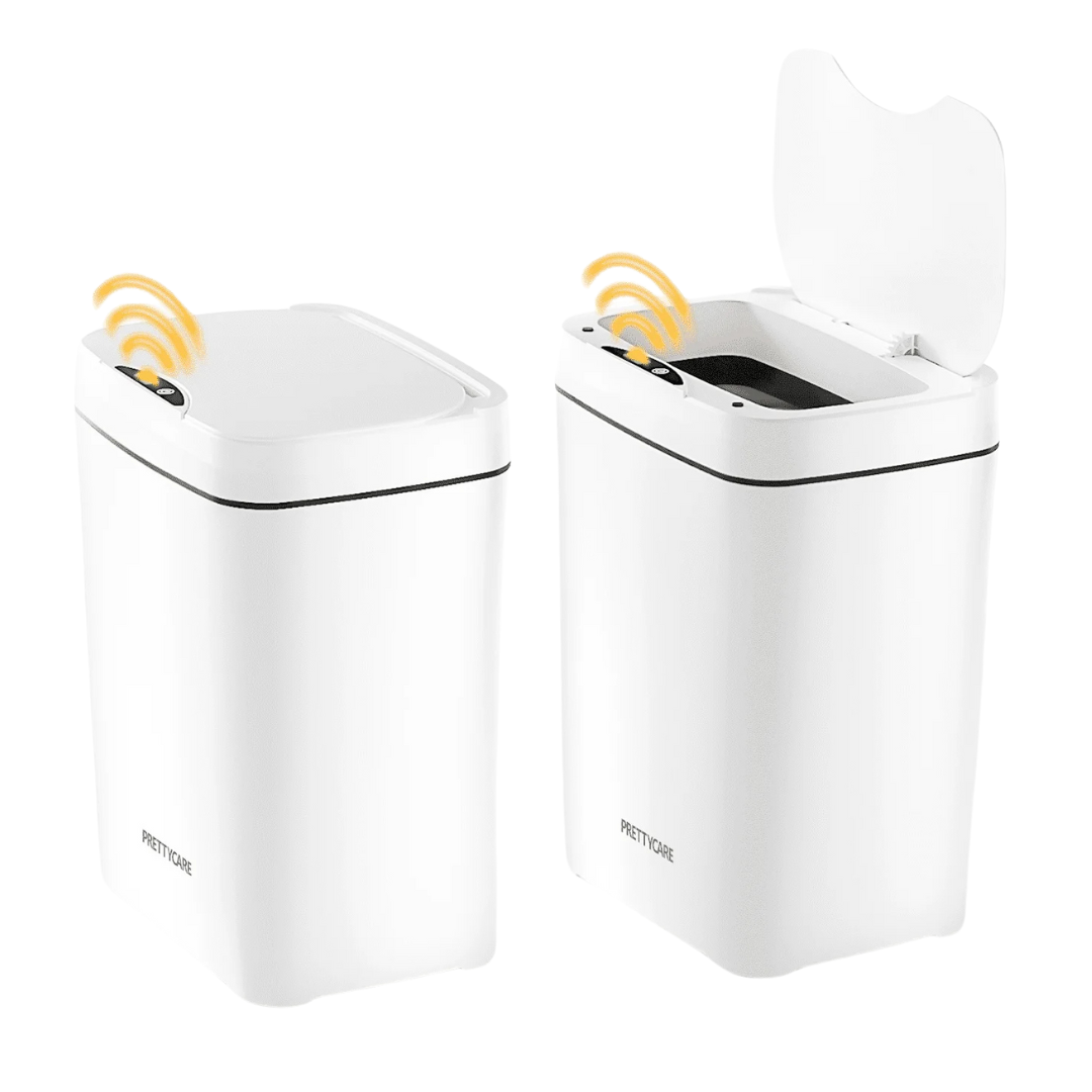 2-Piece PrettyCare 3.6 Gallon Smart Automatic Touchless Trash Can