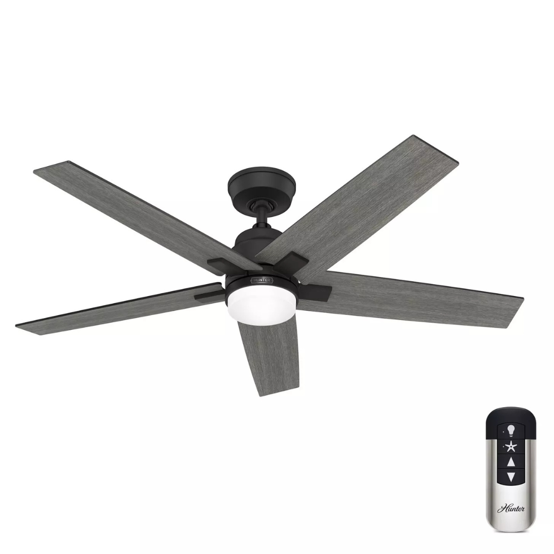 Hunter Fan 52" Casual Matte Black Ceiling Fan [Certified Refurb]