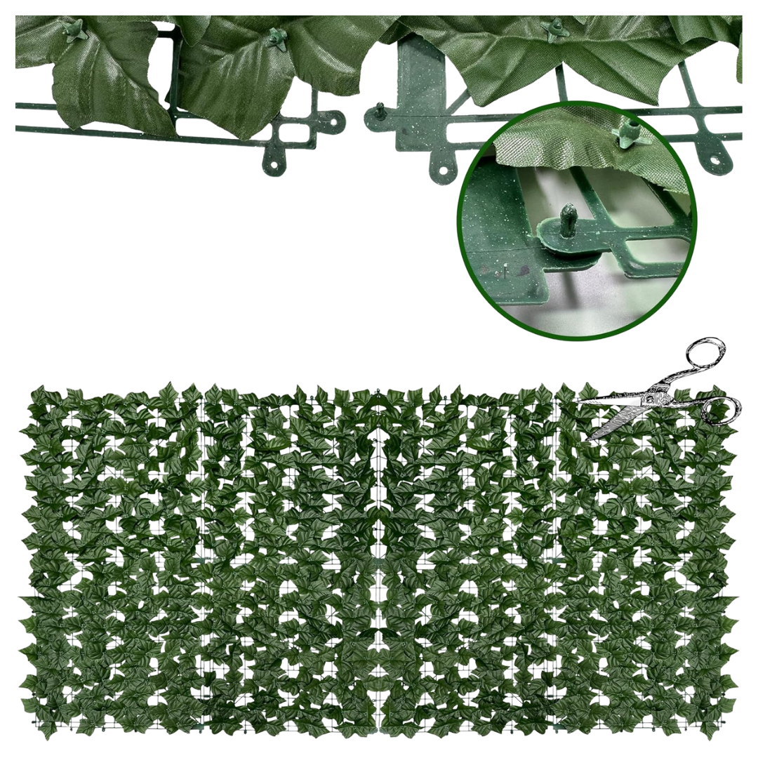 UV-Anti Faux Hedge Fence Artificial Ivy Privacy Fence Screen (140" x 40")