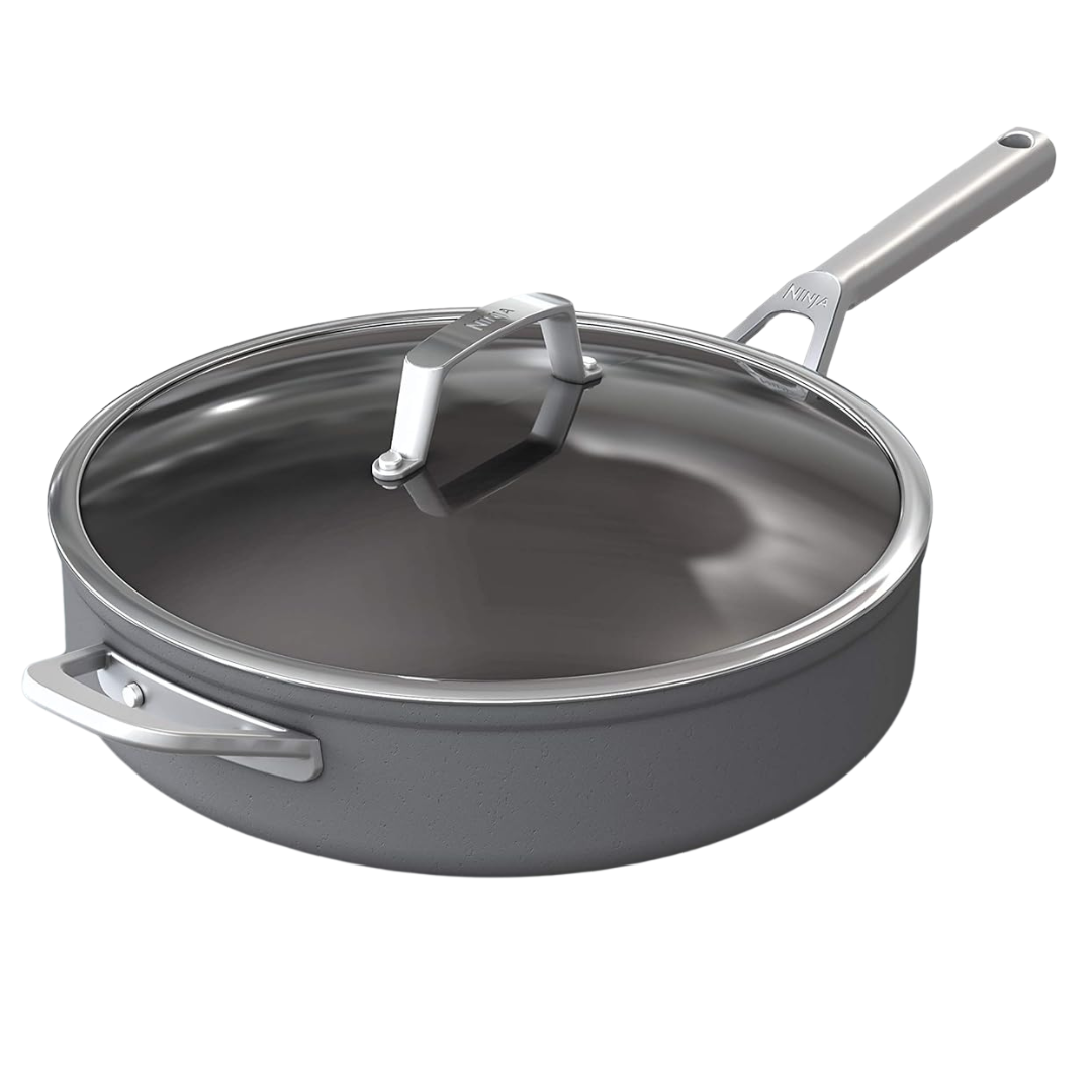 Ninja C30150 Foodi NeverStick Premium 5-Quart Sauté Pan With Glass Lid, Hard-Anodized, Nonstick