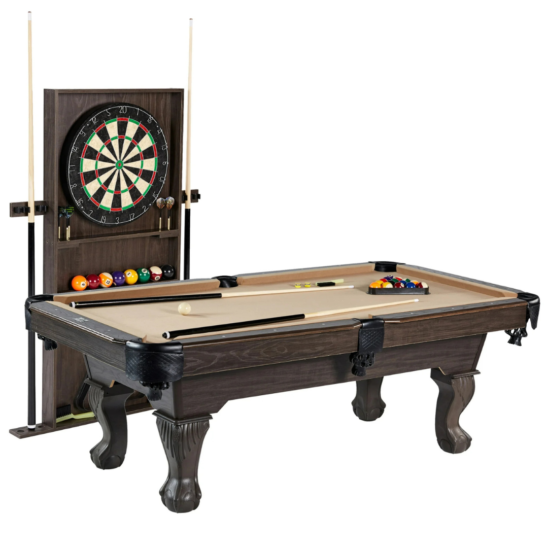 Barrington Billiards 7.5 ft Cue Rack Dartboard Pool Table (3 Colors)