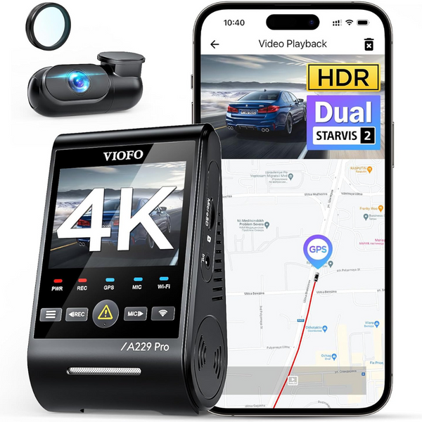 Viofo A229 Pro HDR 4K+2K Front and Rear Dash Cam