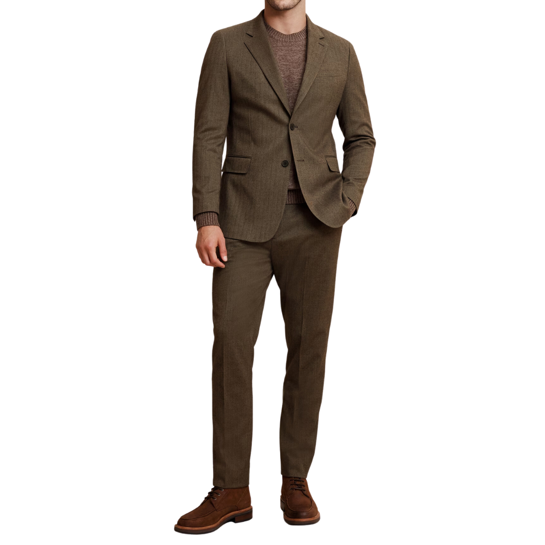 Banana Republic Factory Men's Tailored-Fit Flannel Herringbone Suit Jacket