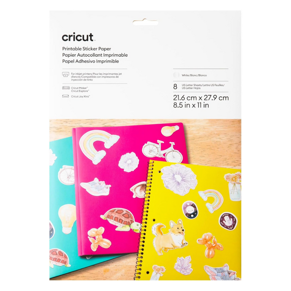 8-Count Cricut Printable US Letter Size (8.5" x 11") Sticker Paper