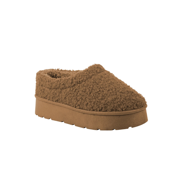 Love 83 Little & Big Girls Teddy Sherpa Scuff Platform Slippers