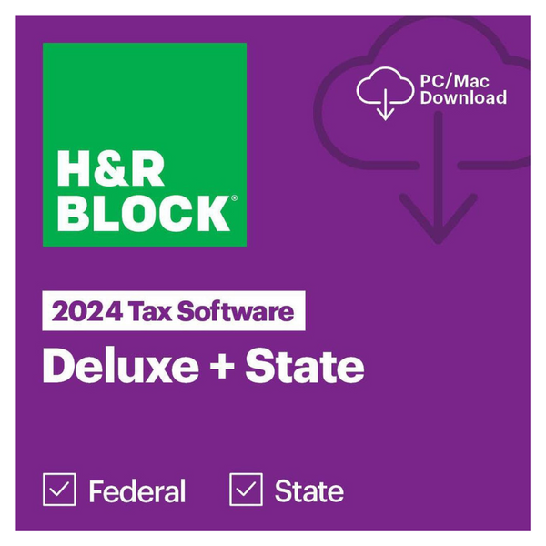 H&R Block Tax Software Deluxe + State 2024 PC/Mac [Download]