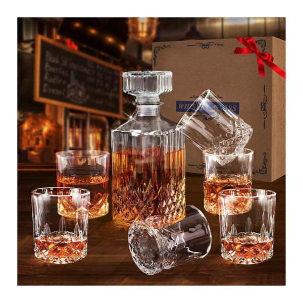 Whiskey Decanter With 6 Glasses Set