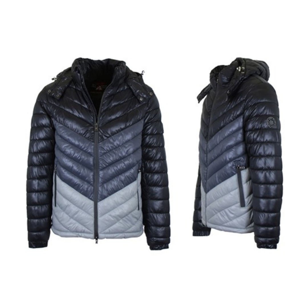 Men's Heavyweight Quilted Hooded Puffer Bubble Jacket