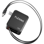 Flexino 3-in-1 Retractable 35W Fast Wall Charger with Foldable Plug