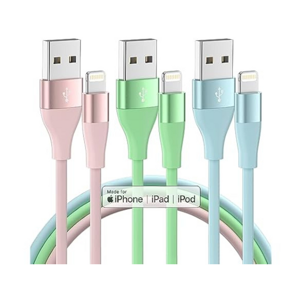 3-Pack MenoSupp 10 FT Apple MFi Certified Lightning Cable