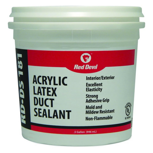 Red Devil 0841DS RD-DS 181 Acrylic Latex Duct Sealant, 1/2 Gallon