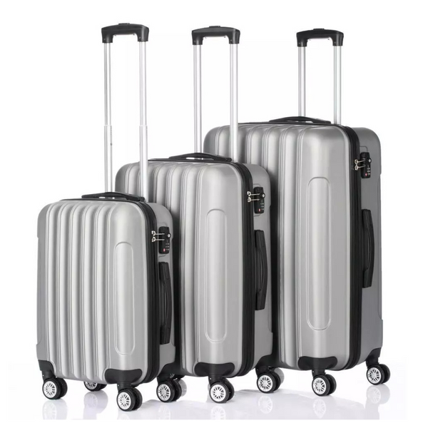 3-Piece FCH ABS Hardshell Luggage Set With TSA Lock (Gray)