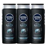 3-Pack Nivea Men Exfoliating Deep Clean Deep Rock Salts Body Wash