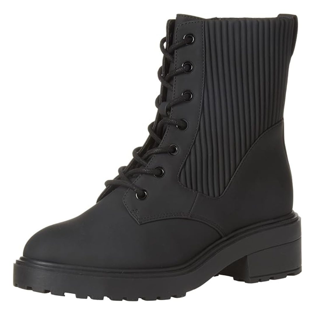 Amazon Essentials Women’s Rubberized Combat Boot With Chunky Outsole