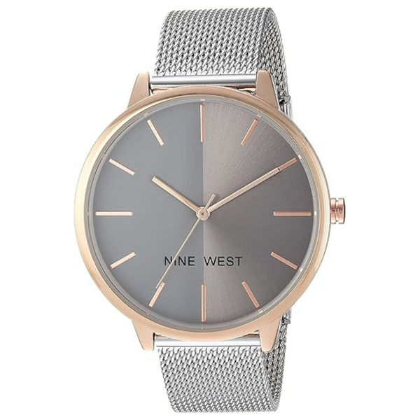 Nine West Women's Sunray Dial Mesh Bracelet Watch