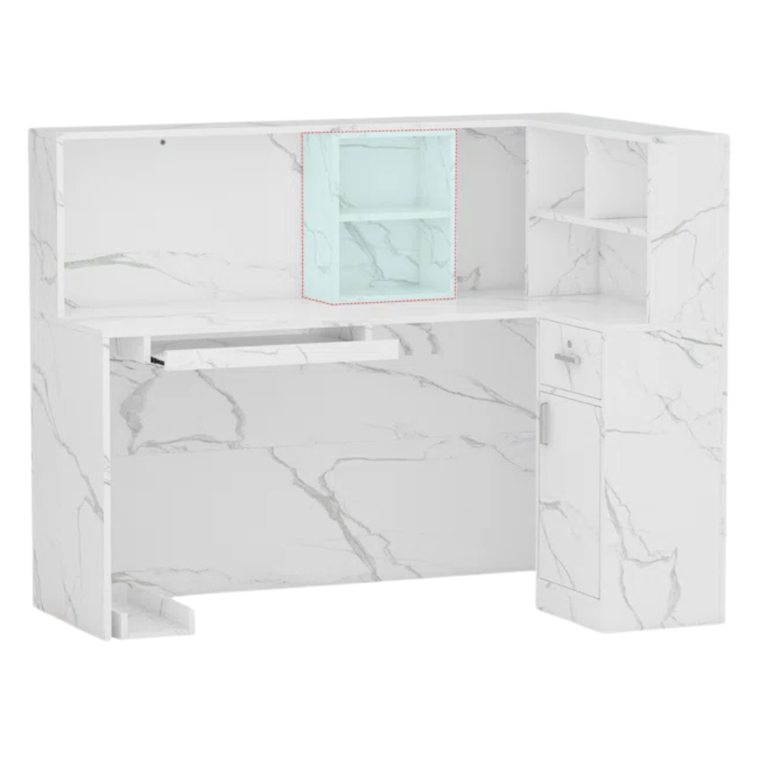 Latitude Run L-Shaped Solid + Manufactured Wood Reception Desk