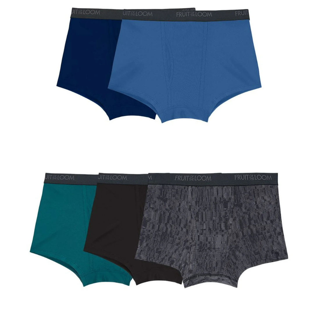 5-Pack Fruit Of The Loom Short Leg Micro-Stretch Men's Boxer Briefs