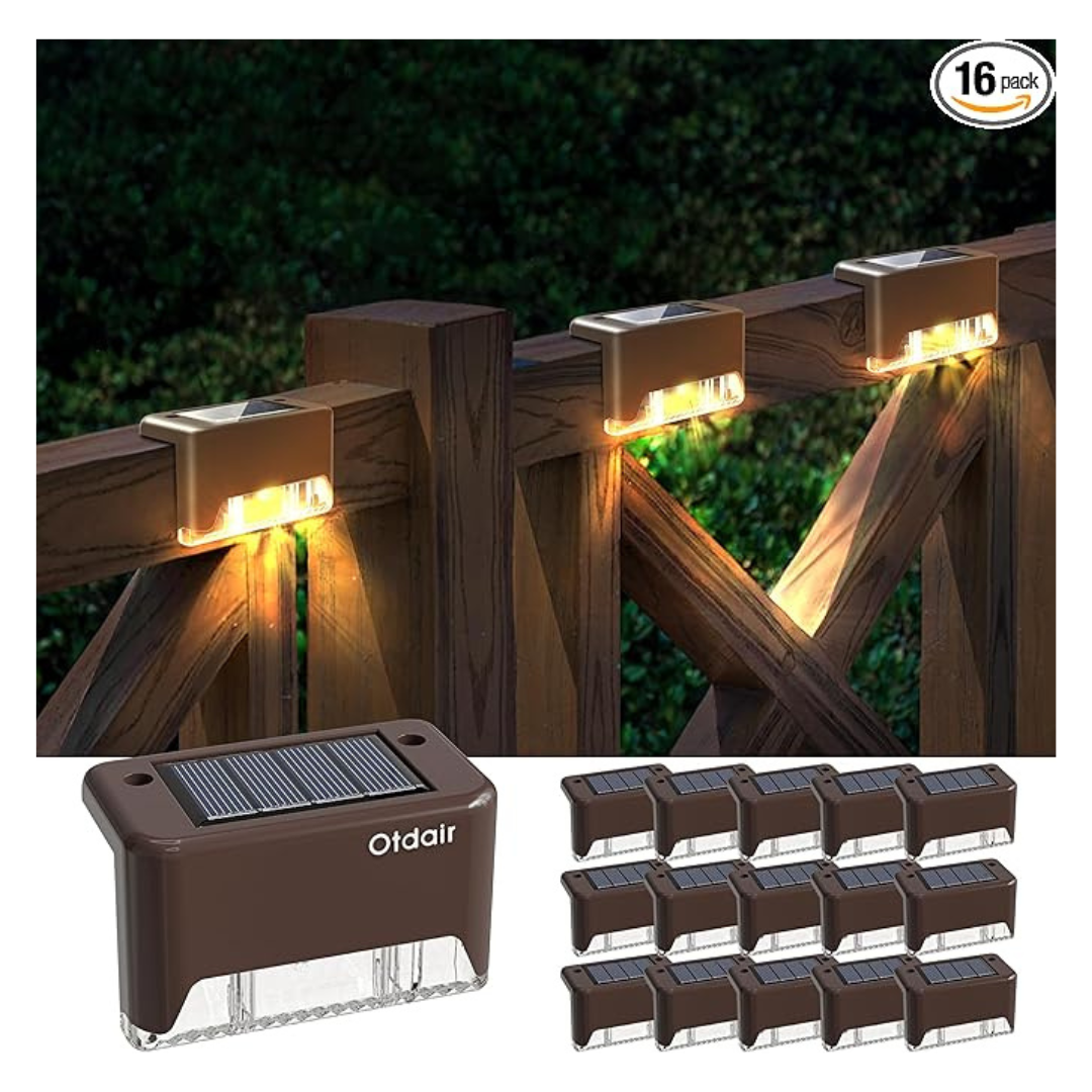 16-Pack Waterproof LED Solar Stair Lights